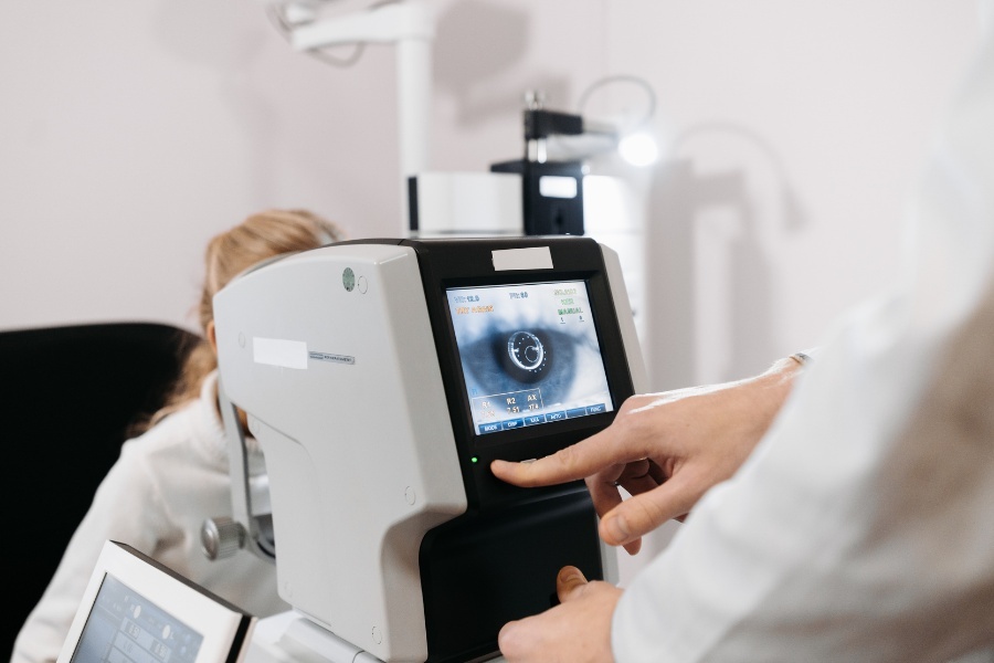 Optometrist conducting an eye examination