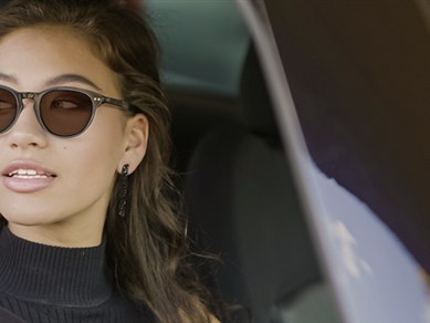 A driver wearing tinted lenses
